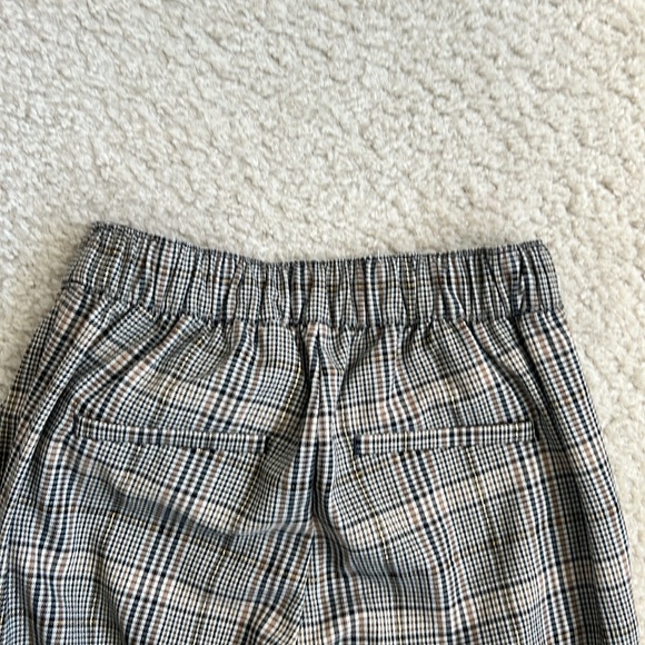 LOFT Black & Brown Plaid Pleated Trousers - XXSP - Picture 6 of 7